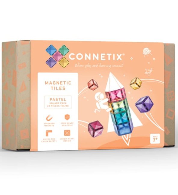 Connetix Tiles | 40 Piece Pastel Square Pack